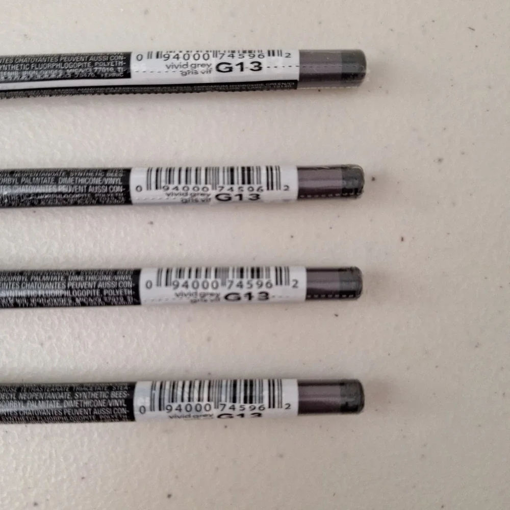 4 Set AVON GLIMMERSTICKS CHROMES EYE LINER - Vivid Grey- G13 -‎ New Sealed